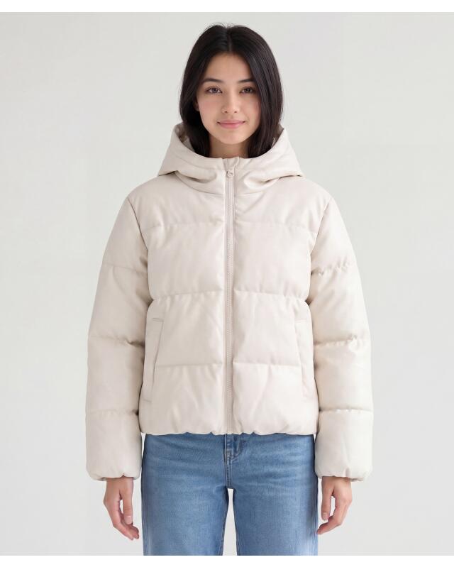 Quilted faux leather jacket for girls, beige (KiK Gesteppte Kunstlederjacke (Beige)) — KiK, authentic German product in Morocco