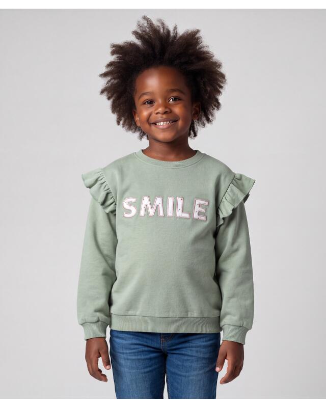 Sweat à écussons fille, aqua (KiK Sweatshirt mit Aufnähern (aqua)) — KiK, produit allemand authentique au Maroc
