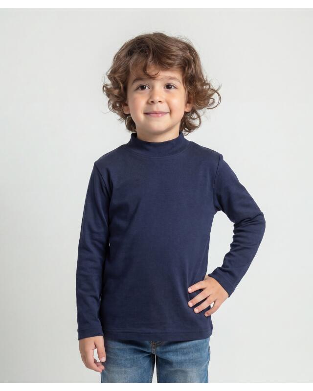 تيشيرتات بأكمام طويلة بياقة عالية للأولاد، رمادي/أزرق (KiK Langarmshirts mit Rollkragen (grau/blau)) — KiK, منتج ألماني أصلي في المغرب
