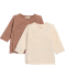 Newborn Wickelshirts mit Druckknöpfen Beige
