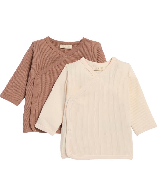 Newborn wrap tops with snap buttons for girls, beige (KiK Newborn Wickelshirts mit Druckknöpfen (Beige)) — KiK, authentic German product in Morocco