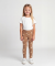 Thermo-Leggings mit Blumen hellbraun