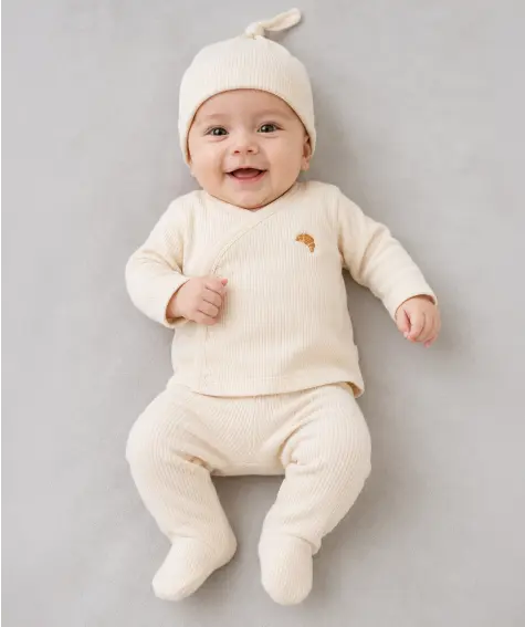 Newborn Mütze + Wickelshirt + Hose