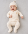 Newborn Mütze + Wickelshirt + Hose offwhite