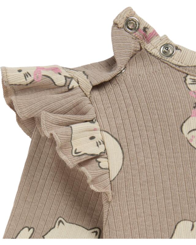 Pyjama à imprimé chats intégral bébé fille, écru (KiK Pyjama mit Katzen-Allover-Print (naturfarben)) — KiK, produit allemand authentique au Maroc