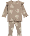 Pyjama mit Katzen-Allover-Print naturfarben
