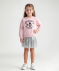 Sweatshirt + Rock grau/rosa