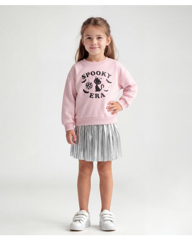 Sweat + jupe fille, gris/rose (KiK Sweatshirt + Rock (grau/rosa)) — KiK, produit allemand authentique au Maroc