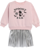 Sweatshirt + Rock grau/rosa