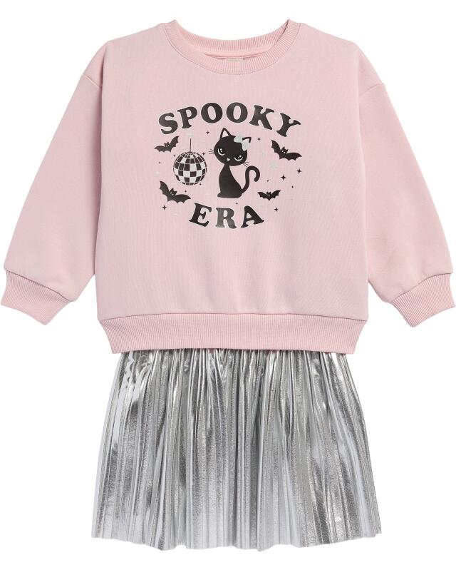 Sweat + jupe fille, gris/rose (KiK Sweatshirt + Rock (grau/rosa)) — KiK, produit allemand authentique au Maroc