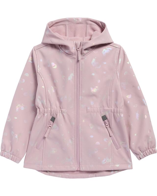 Veste softshell à motif intégral fille, violet (KiK Softshelljacke mit Allover-Muster (lila)) — KiK, produit allemand authentique au Maroc
