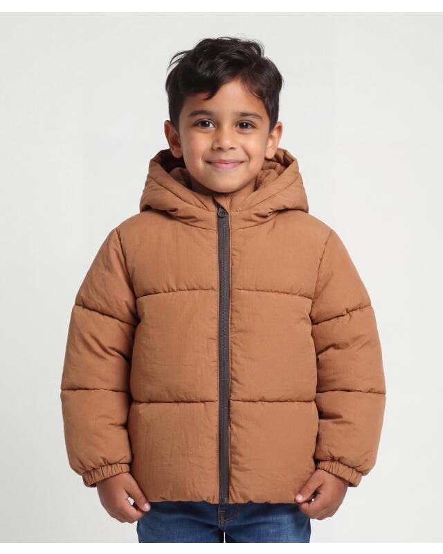 Doudoune à capuche garçon, marron — KiK, produit allemand authentique au Maroc