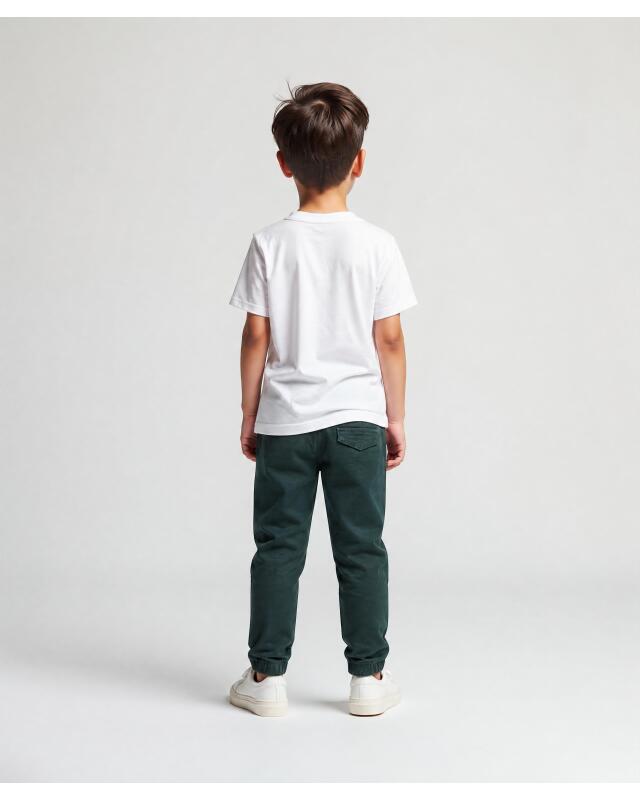 Twill trousers for boys, dark green (KiK Grüne Twillhose (dunkelgrün)) — KiK, authentic German product in Morocco