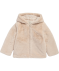 Kunstfelljacke mit Kapuze Beige