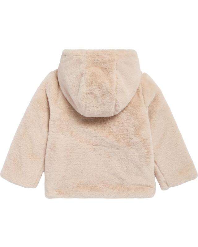 Veste à capuche en fausse fourrure fille, beige (KiK Kunstfelljacke mit Kapuze (Beige)) — KiK, produit allemand authentique au Maroc