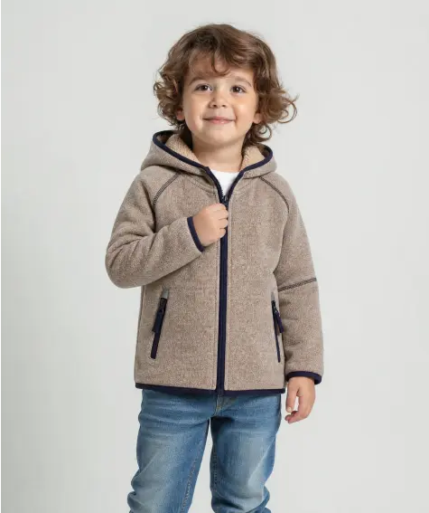 Strickfleecejacke mit Teddyfleece