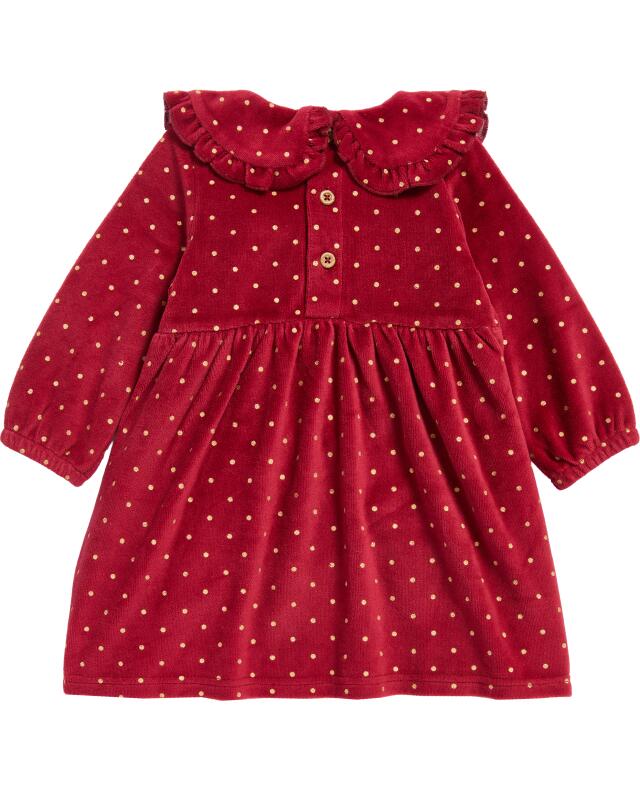 Robe en velours à col Claudine bébé fille, rouge foncé (KiK Samtkleid mit Bubikragen (dunkelrot)) — KiK, produit allemand authentique au Maroc