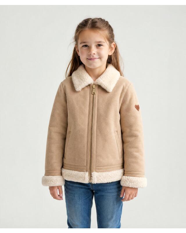 Faux suede jacket for girls, brown (KiK Jacke in Wildlederoptik (braun)) — KiK, authentic German product in Morocco