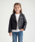 Schwarze Kunstlederjacke schwarz