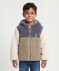 Teddyjacke Colour-Blocking Khaki