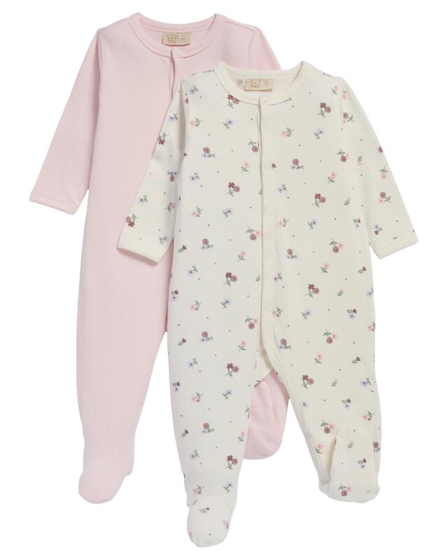 Floral pyjamas for baby girls, dusty pink (KiK Schlafanzüge Blumen (altrosa)) — KiK, authentic German product in Morocco