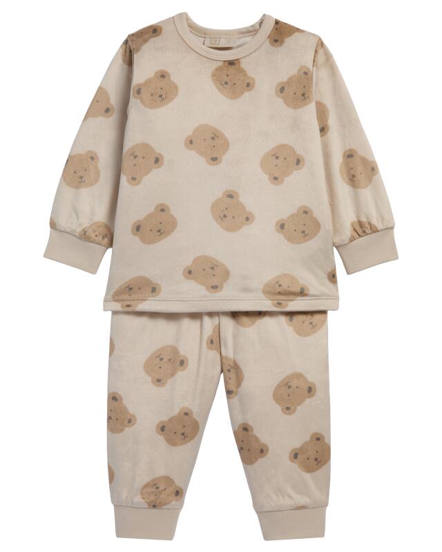 Pyjamas with teddy bears for baby girls, cream — KiK, authentic German product in Morocco
