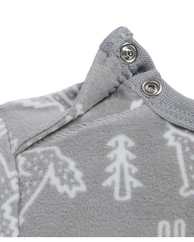 Fluffy pyjamas with all-over print for baby boys, light grey (KiK Flauschiger Pyjama mit Allover-Muster (hellgrau)) — KiK, authentic German product in Morocco