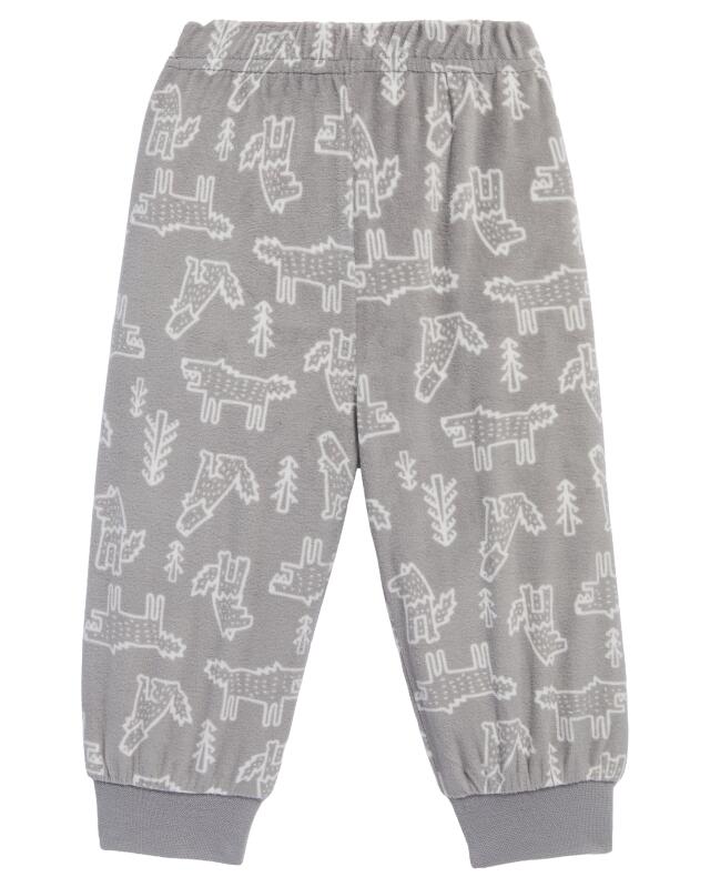 Fluffy pyjamas with all-over print for baby boys, light grey (KiK Flauschiger Pyjama mit Allover-Muster (hellgrau)) — KiK, authentic German product in Morocco