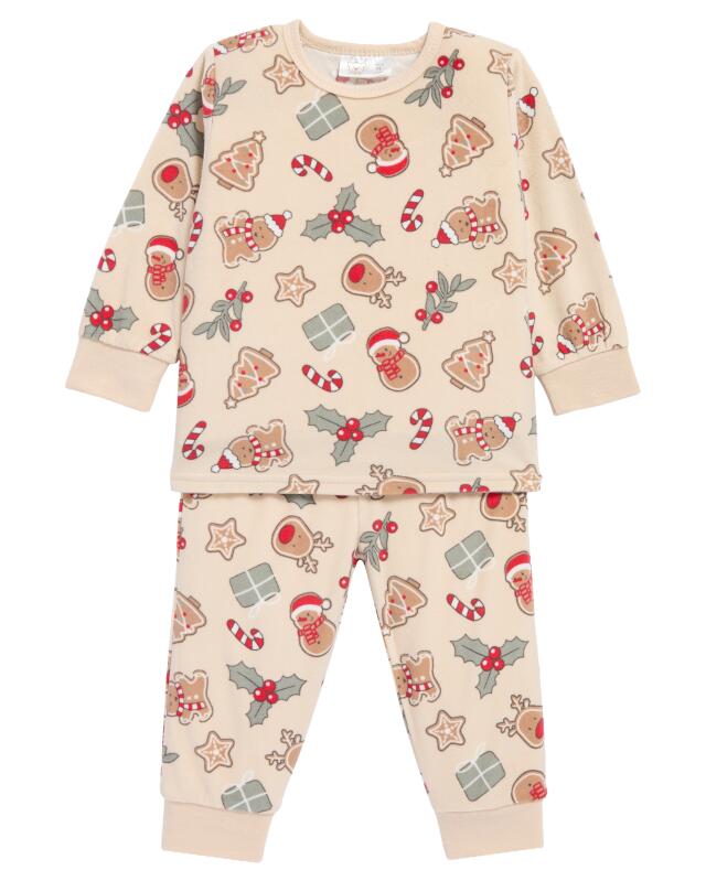 Pyjamas with Christmas motifs for baby girls, natural (KiK Pyjama mit Weihnachtsmotiven (naturfarben)) — KiK, authentic German product in Morocco