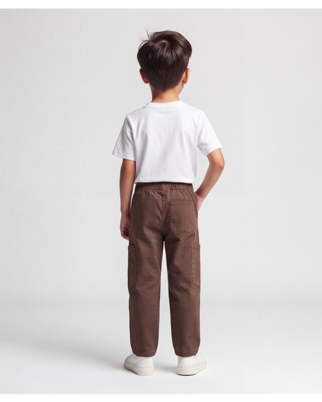 Pantalon cargo en twill garçon, marron (KiK Twill-Cargohose (braun)) — KiK, produit allemand authentique au Maroc