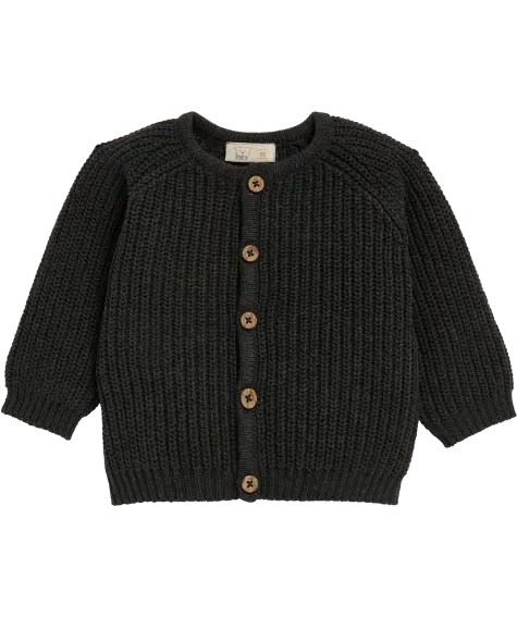Strickjacke mit Rippbündchen
