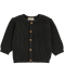 Strickjacke mit Rippbündchen grau