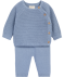Newborn Strickpullover + Strickhose blau