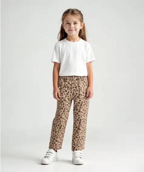 Jeans mit Leo-Allover-Print