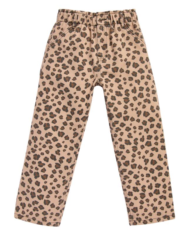 Jean à imprimé léopard intégral fille, marron clair (KiK Jeans mit Leo-Allover-Print (hellbraun)) — KiK, produit allemand authentique au Maroc