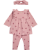 Newborn Stirnband + Langarmshirt + Leggings hellrosa
