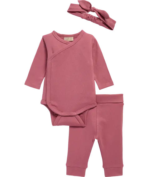 Newborn Stirnband + Wickelbody + Hose