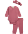 Newborn Stirnband + Wickelbody + Hose rosa