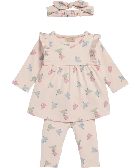 Newborn Stirnband + Langarmshirt + Leggings