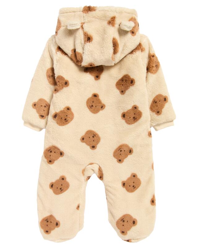 Ensemble douillet à ours naissance garçon, crème (KiK Newborn Kuschelanzug mit Bären (creme)) — KiK, produit allemand authentique au Maroc
