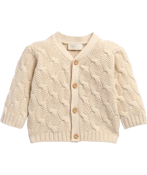 Newborn Strickjacke mit Zopfmuster