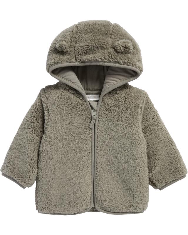 Veste en peluche teddy naissance garçon, vert clair (KiK Newborn Teddyjacke (hellgrün)) — KiK, produit allemand authentique au Maroc