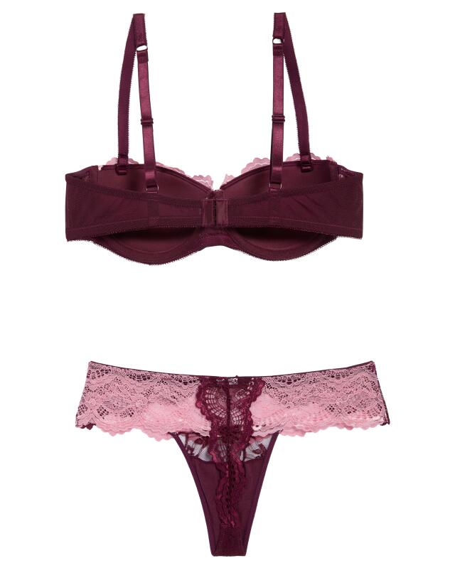 Soutien-gorge balconnet + string femme, violet (KiK Balconette-BH + String (lila)) — KiK, produit allemand authentique au Maroc