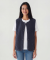 Fleecevest met zakken donkerblauw
