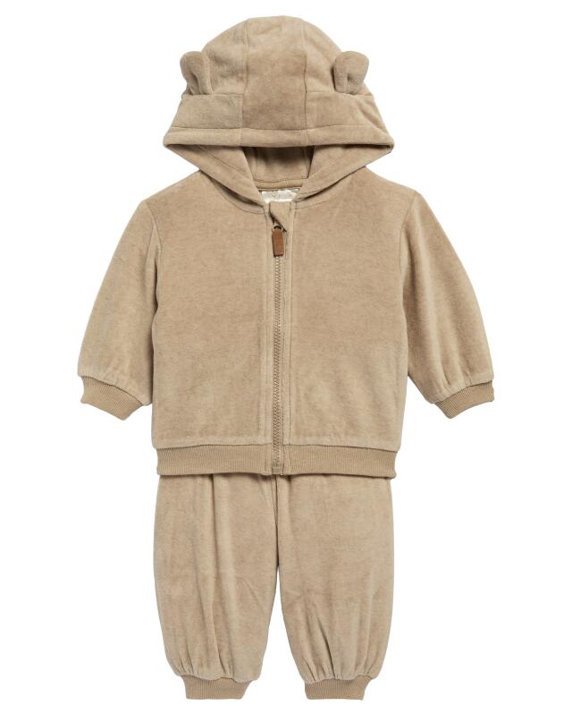 Veste + pantalon à enfiler naissance garçon, taupe — KiK, produit allemand authentique au Maroc