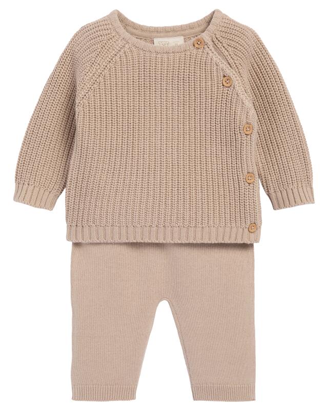 Pull + pantalon en maille naissance garçon, taupe (KiK Newborn Strickpullover + Strickhose (taupe)) — KiK, produit allemand authentique au Maroc