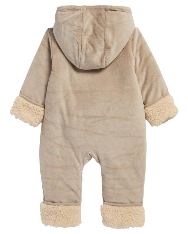 Combinaison en velours naissance garçon, taupe (KiK Newborn Velours-Jumpsuit (taupe)) — KiK, produit allemand authentique au Maroc