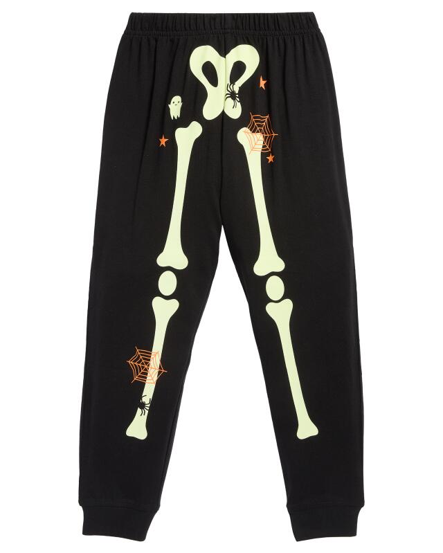 Pyjama à squelette phosphorescent garçon, noir (KiK Pyjama mit Glow-in-the-Dark-Skelett (schwarz)) — KiK, produit allemand authentique au Maroc