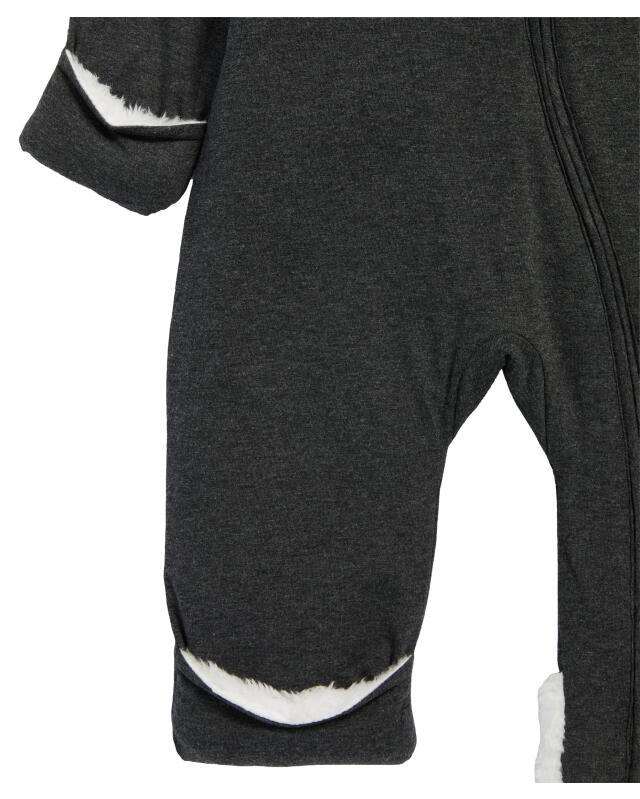 Combinaison douillette naissance fille, anthracite chiné (KiK Newborn Kuschel-Overall (anthrazit melange)) — KiK, produit allemand authentique au Maroc
