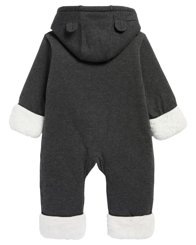Combinaison douillette naissance fille, anthracite chiné (KiK Newborn Kuschel-Overall (anthrazit melange)) — KiK, produit allemand authentique au Maroc